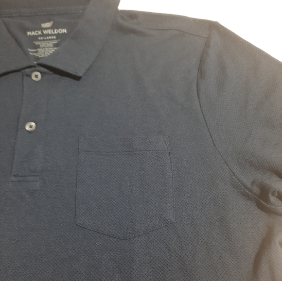 Mack Weldon Vesper Polo Shirt Mens XXL Dark Blue Mesh woven breathable - Picture 3 of 7